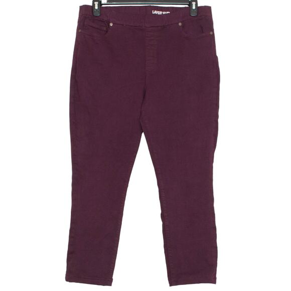 Lands End Jeans Semi High Rise Pull On Skinny Academia Cottage Grunge Preppy 16 - Picture 1 of 7